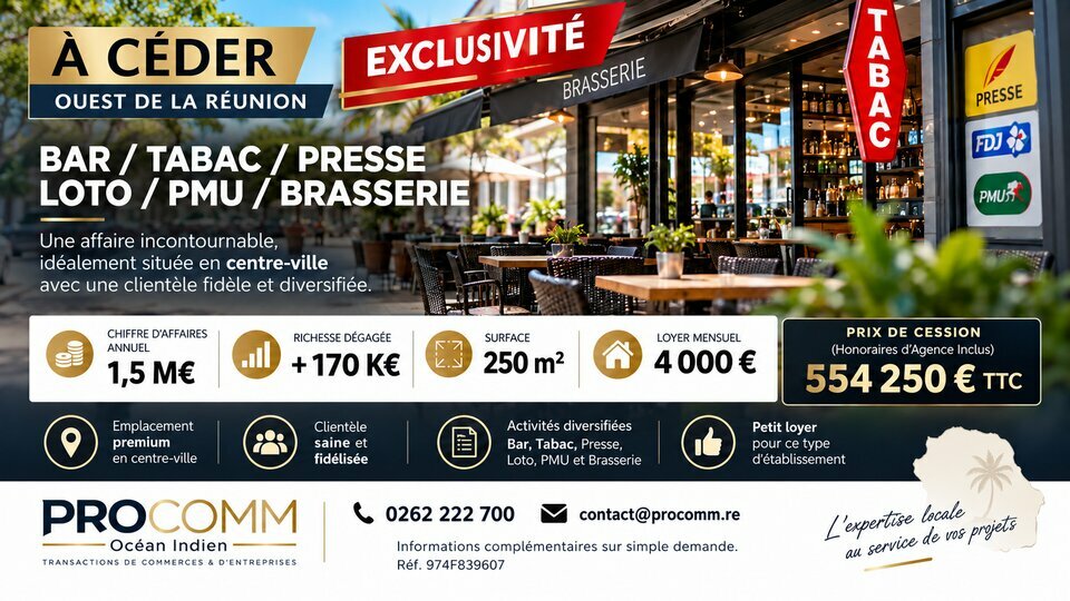 PROCOMM OCEAN INDIEN VENTE-FONDS DE COMMERCE-SAINT_PIERRE-97