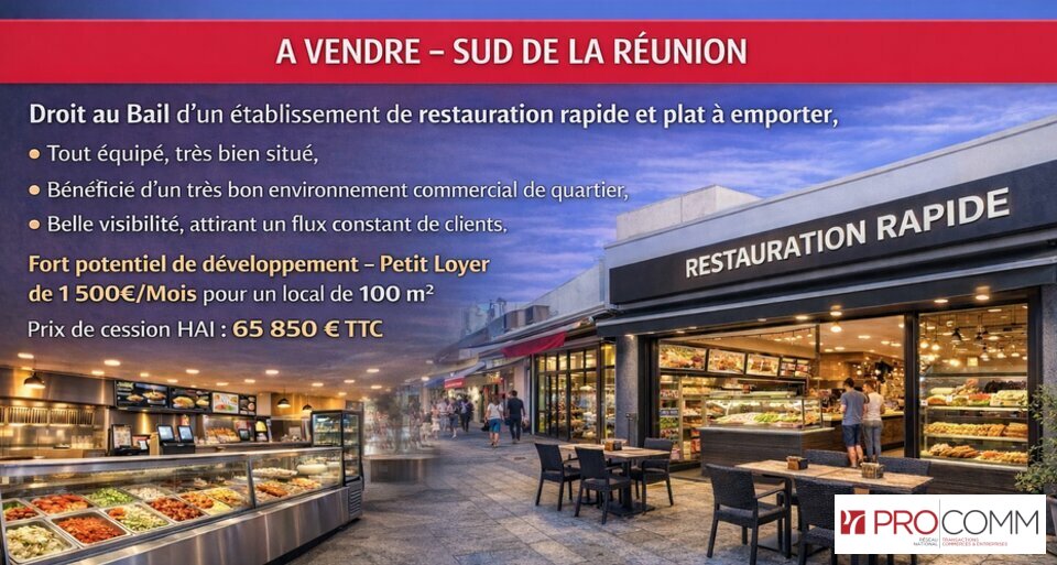 PROCOM OCEAN INDIEN CESSION-LOCAL COMMERCIAL-SAINT-LOUIS-97