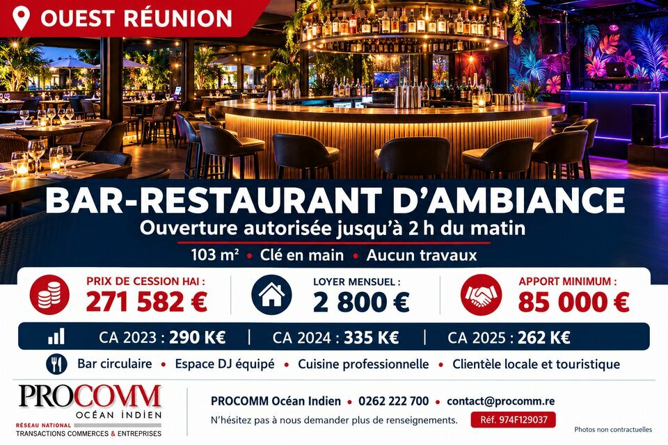 PROCOMM OCEAN INDIEN VENTE-FONDS DE COMMERCE-SAINT_PAUL-97