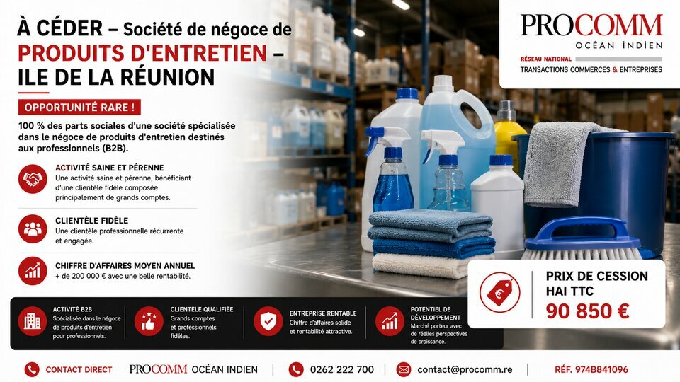 PROCOMM OCEAN INDIEN VENTE-FONDS DE COMMERCE-SAINT-PIERRE-97