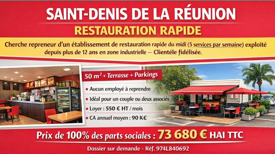 PROCOM OCEAN INDIEN VENTE-FONDS DE COMMERCE-SAINT_DENIS-97