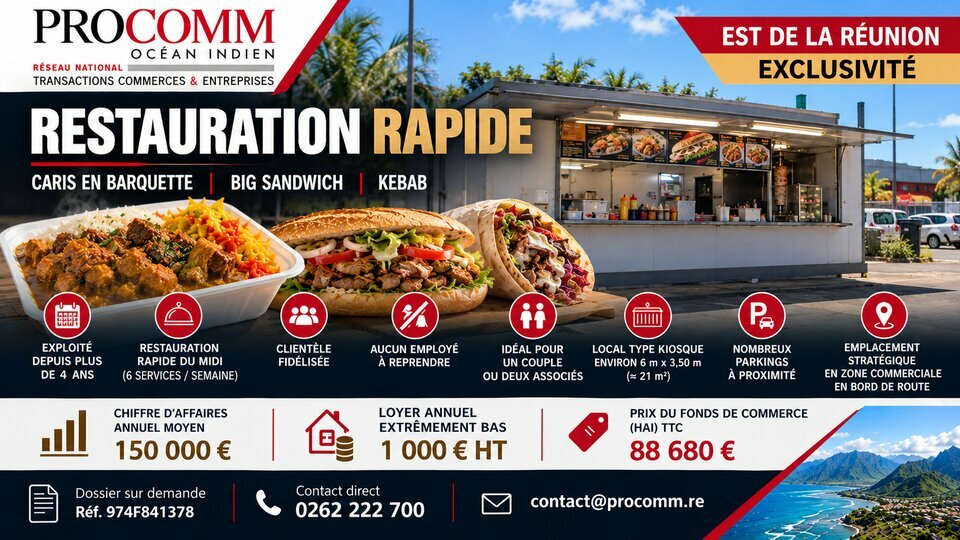 PROCOMM OCEAN INDIEN VENTE-FONDS DE COMMERCE-SAINTE_MARIE-97