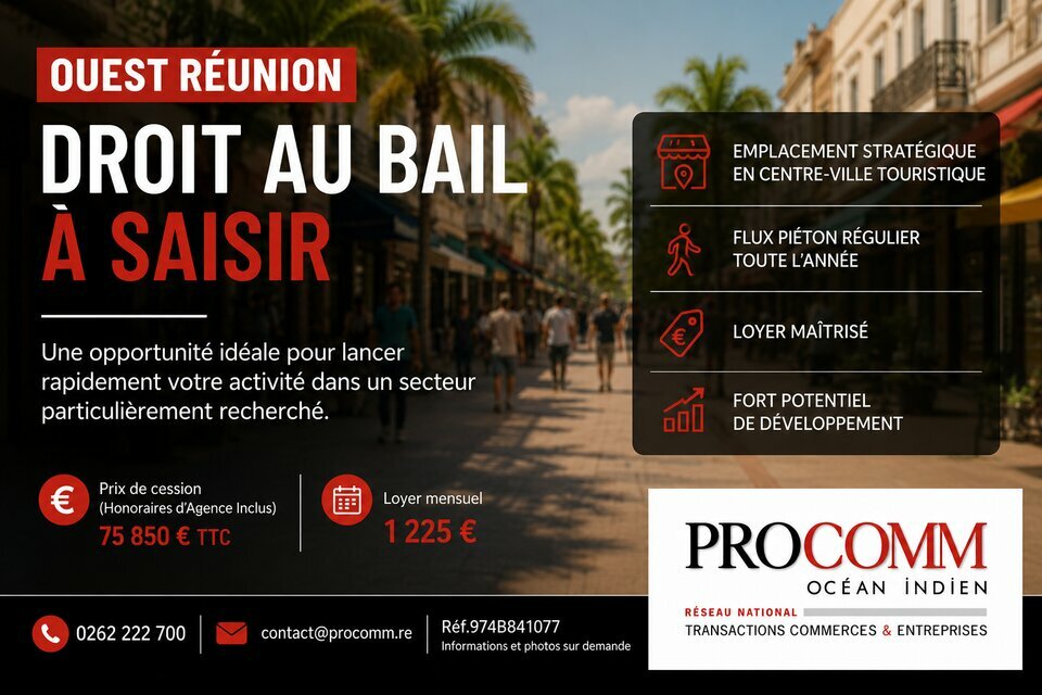 PROCOMM OCEAN INDIEN CESSION-LOCAL COMMERCIAL-SAINT-LEU-97