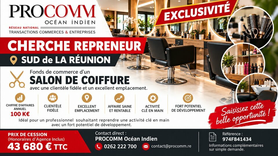 PROCOMM OCEAN INDIEN VENTE-FONDS DE COMMERCE-SAINT_JOSEPH-97