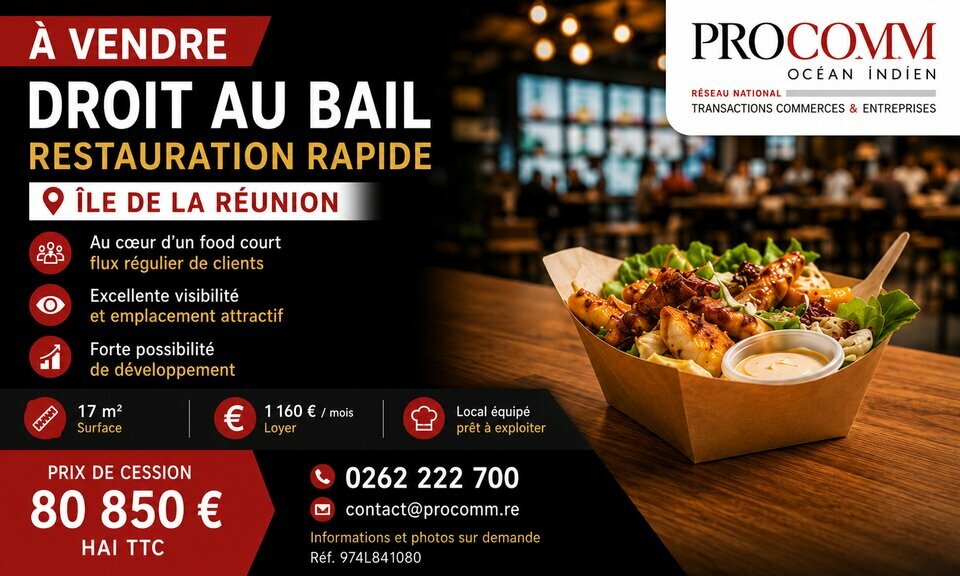 PROCOMM OCEAN INDIEN VENTE-FONDS DE COMMERCE-SAINT-DENIS-97
