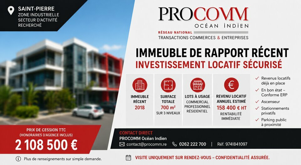 PROCOMM OCEAN INDIEN VENTE-IMMEUBLE-SAINT-PIERRE-97