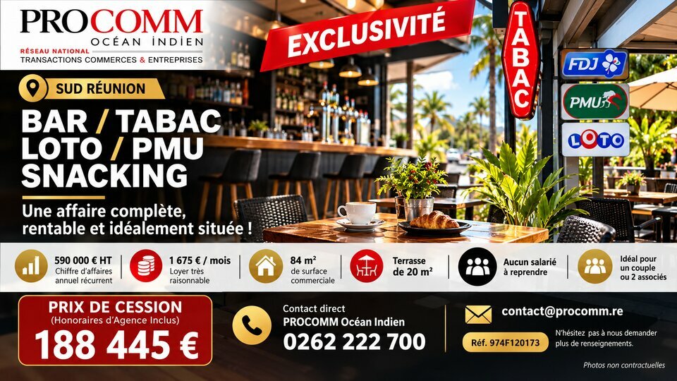 PROCOMM OCEAN INDIEN VENTE-FONDS DE COMMERCE-SAINT_PIERRE-97