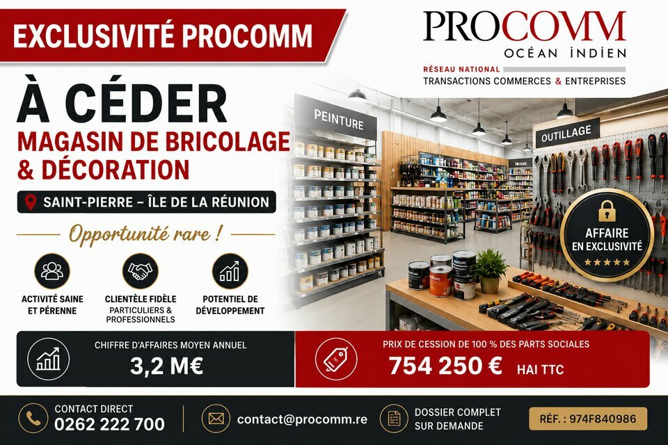 PROCOMM OCEAN INDIEN VENTE-FONDS DE COMMERCE-SAINT_PIERRE-97