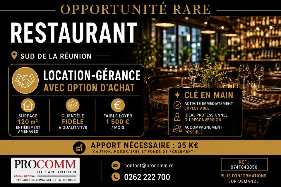 PROCOMM OCEAN INDIEN VENTE-FONDS DE COMMERCE-SAINT-PIERRE-97