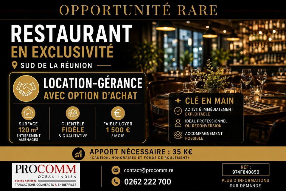 PROCOMM OCEAN INDIEN VENTE-FONDS DE COMMERCE-SAINT-PIERRE-97