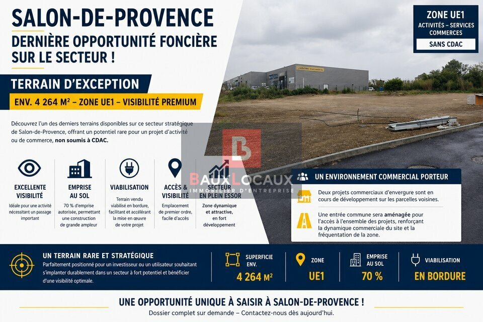 BAUX LOCAUX VENTE-TERRAIN-SALON_DE_PROVENCE-13