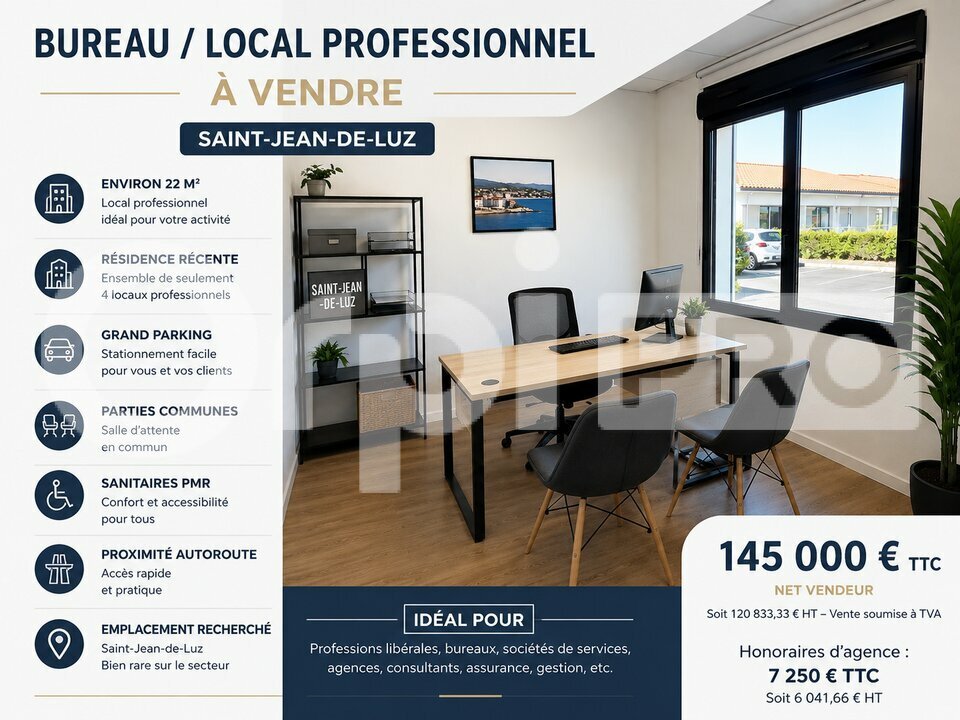 ORPI TYROSSE IMMOBILIER PRO-PCI VENTE-BUREAUX-SAINT-JEAN-DE-LUZ-64