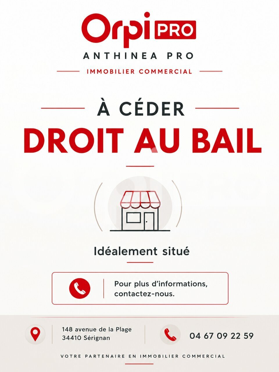 ORPI ANTHINEA PRO CESSION-LOCAL COMMERCIAL-BEZIERS-34