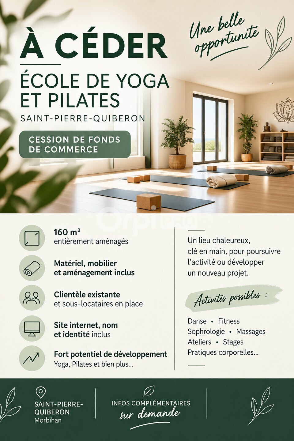 ORPI SARL AGENCE DE BRETAGNE VENTE-FONDS DE COMMERCE-SAINT-PIERRE-QUIBERON-56