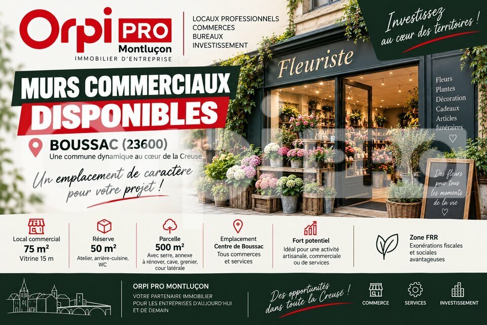 ORPI PROMISSIMO VENTE-LOCAL COMMERCIAL-BOUSSAC-23
